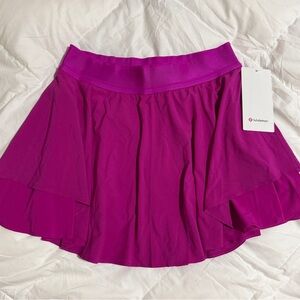 lululemon court rival perforated HR Pink High-Low Skater Skirt
